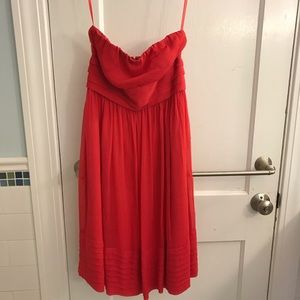 J.  CREW silk pink strapless dress
